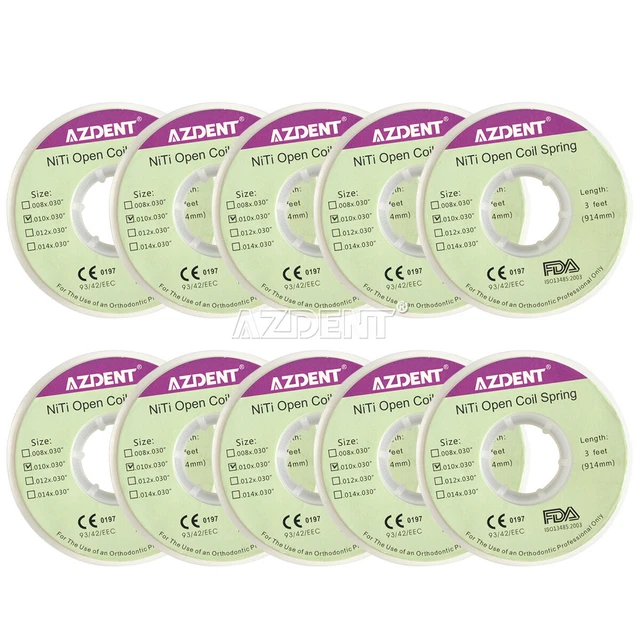 10X Dental Orthodontics Niti Open Coil Springs 010*030  914mm (3 Feets)