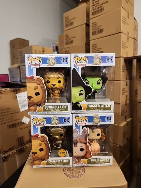 Funko Pop! The Wizard of Oz (4) Cowardly Lion Chase+Common ,Glinda, Wicked Witch