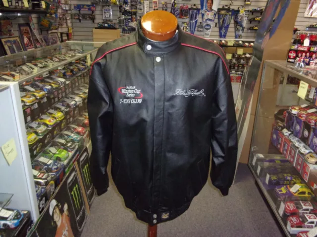 Dale Earnhardt Sr Black Leather Jacket Chase Authentics 2XL NASCAR