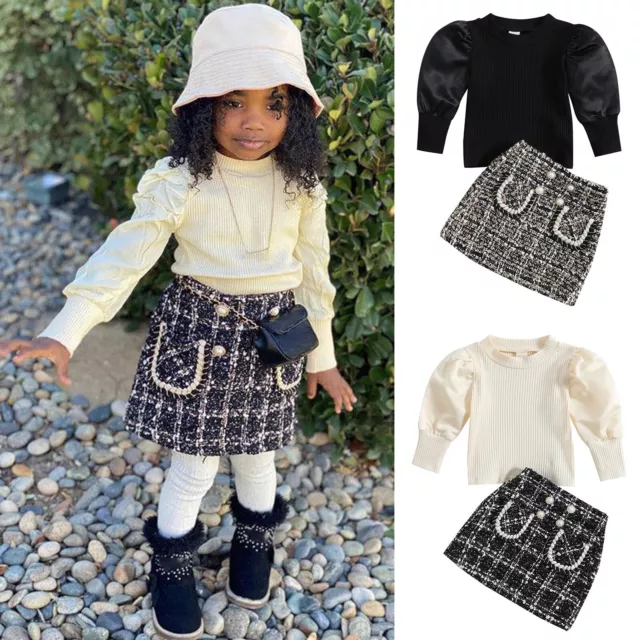 Kids Toddler Baby Girls Autumn Winter Cotton Long Sleeve Ribbed High Collar T