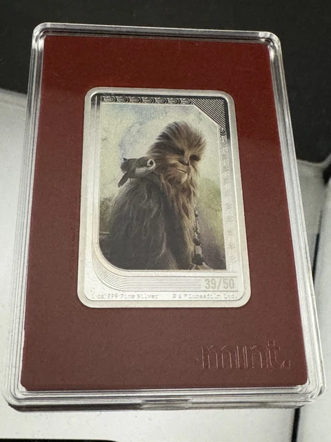 Chewbacca Star Wars Mint Trading Coin - SCARCE Mintage .999 Silver Coin