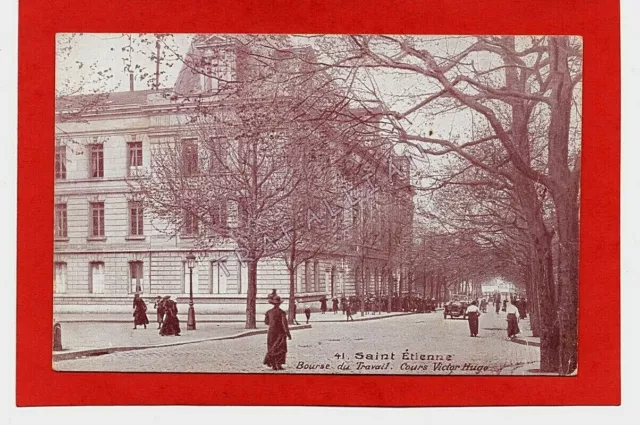 cpa 42 SAINT-ÉTIENNE - Labour Exchange - Cours Victor Hugo (1917)