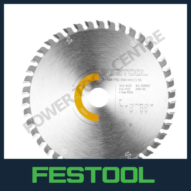 Festool 205553 Fine Cut Circular Saw Blade for Wood 160mm x 20mm 42T