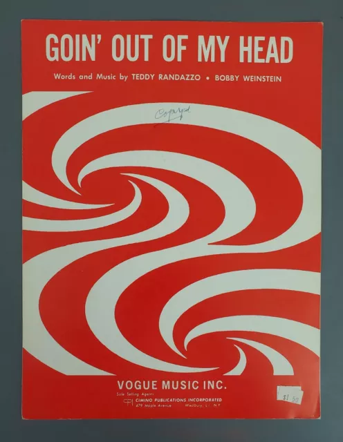 Goin Out Of My Head Piano Vtg Sheet Music 1964 Randazzo Weinstein Love Song #2