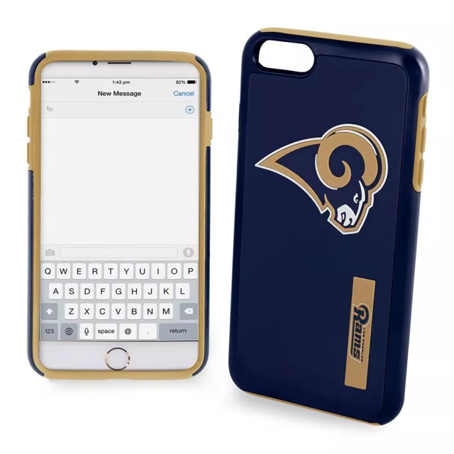 For iPhone 7 Los Angeles Rams Dual Hybrid 2 Piece Protective Case NFL