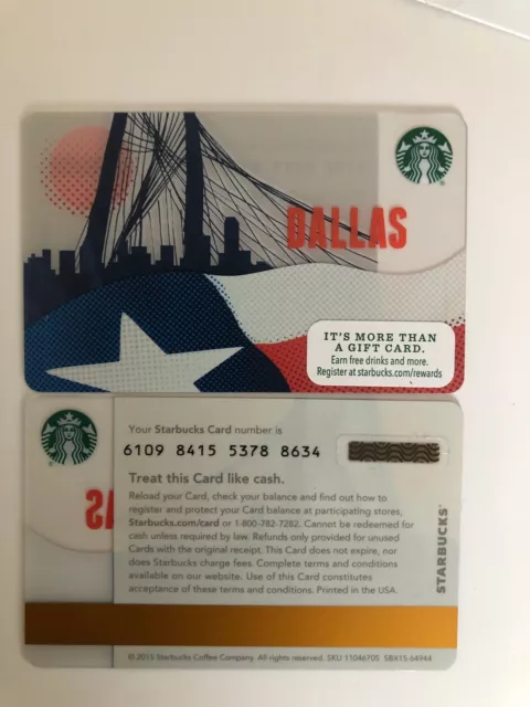 Starbucks USA DALLAS TEXAS #6109 City Card Gift Card NEW HTF 2015