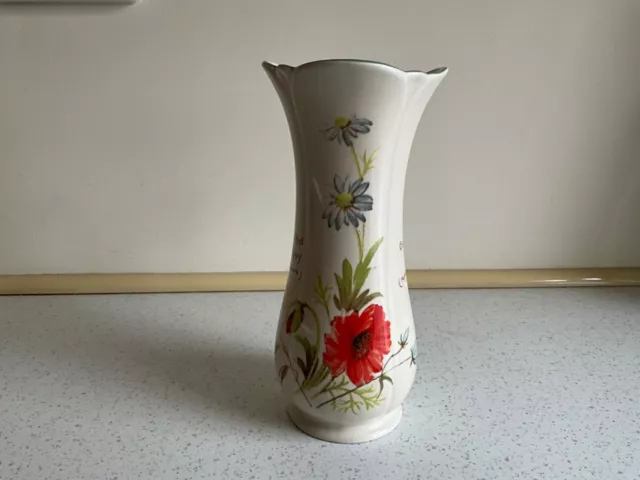 Country Diary Collection Vase Royal Winton Staffs UK 1977 Red Poppy Webb & Bower 2