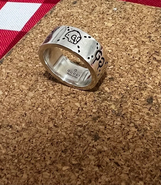 Gucci Ghost Ring 925 sterling Silver Sz US 7 / Italy 14