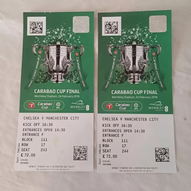 Chelsea vs Man City 2019 Carabao Cup League Cup Programme & Tickets 3