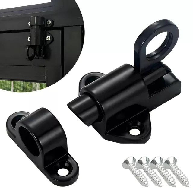 Self Closing Latch Bolt Automatic Spring Loaded Door Gate Security Lock +Screws