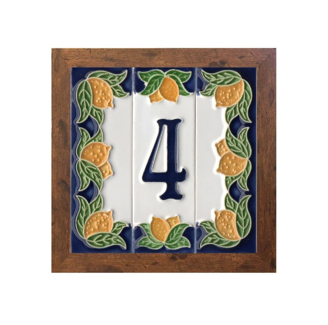 Authentic 10 x 3.4 cm Italian Handmade Lemon Ceramic Number & Letter Tiles 8