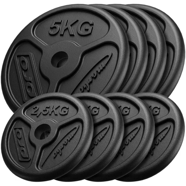 Placas de peso Marbo Sport de hierro fundido slim set 30 kg / 4x5 kg + 4x2,5 kg