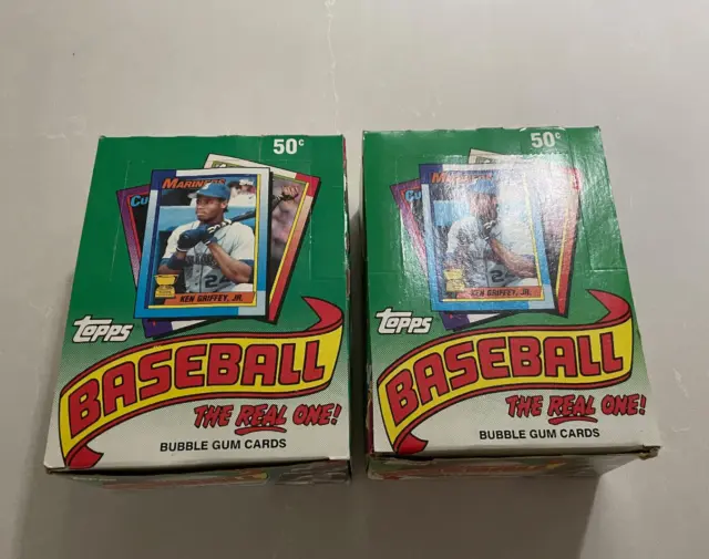 2X 1990 Topps Baseball Wax Boxes 36 Factory Sealed Wax Pack 2 Avail QTY DISCOUNT