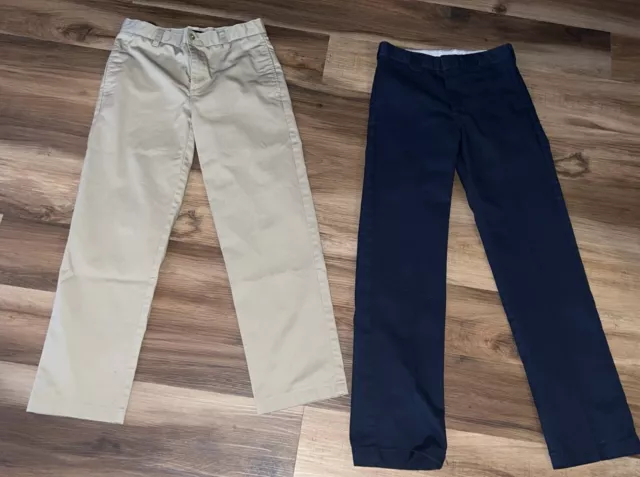 Boys Khaki Pants Size 14 Lot of 2. Brand: Lands End & Dickies