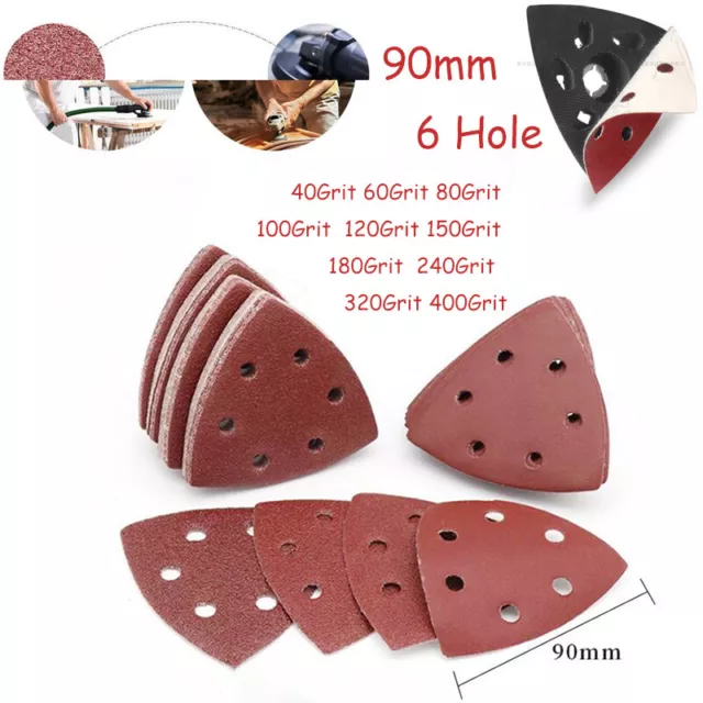 90mm Mouse Sanding Sheets Hook and Loop Triangle Detail Palm Sandpaper Pads