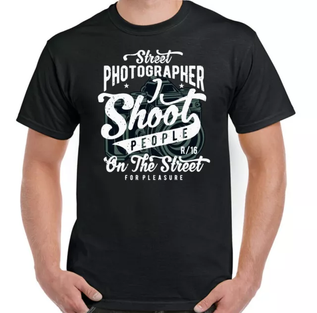 Photography T-Shirt Street Photographer Mens Funny Camera Shoot People Lens Bag