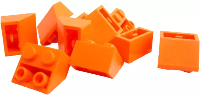 Lego 10 Stück Dachsteine in orange 2x2 invers (3660) Schrägsteine invertiert Neu