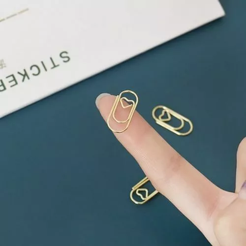 Heart binder clip 50pcs /bag mini gold rose gold color paper Clips Scrapbooking