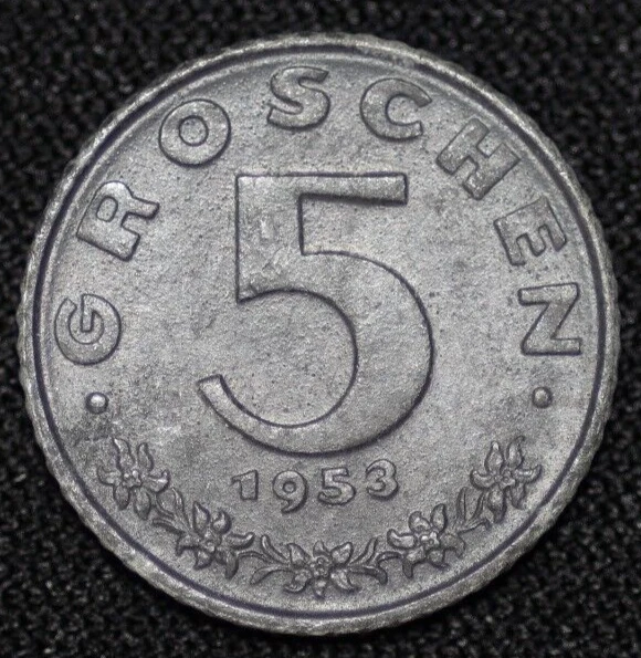 AUSTRIA ~ 1953 ~ 5 Groschen ~ Quality World Coin ☘️ W-#193 ☘️