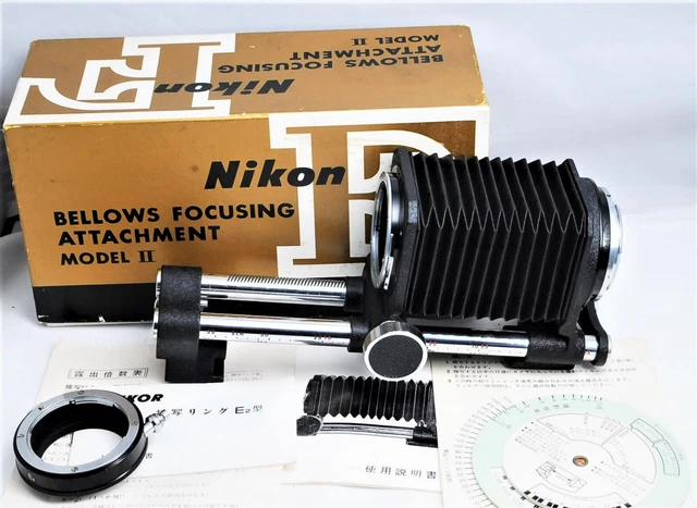 [Almost Unused] Nikon F Bellows Focusing Attachment II + Extension E2 From JAPAN