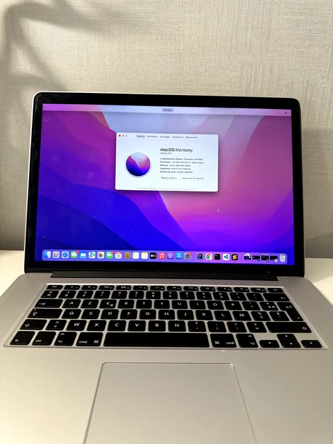 Apple MacBook Pro 15,4" (256 Go SSD Intel Core i7, 2,2 GHz, 16 Go