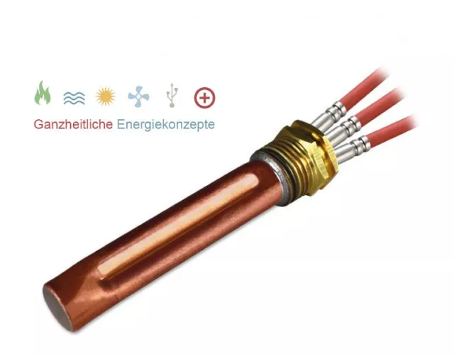 Hochwertige Tauchhülse aus Messing-Kupfer G1/2" für bis zu 3x 6mm Fühler 100mm