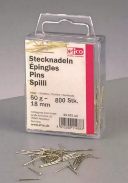 50 g Stecknadeln, 18mm lang, goldfarben, ca. 800 Stück, Eisen (58 Euro/kg)