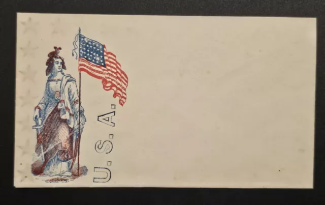 Original Civil War Era Illustrated Envelope Patriotic Cover Union Soldier