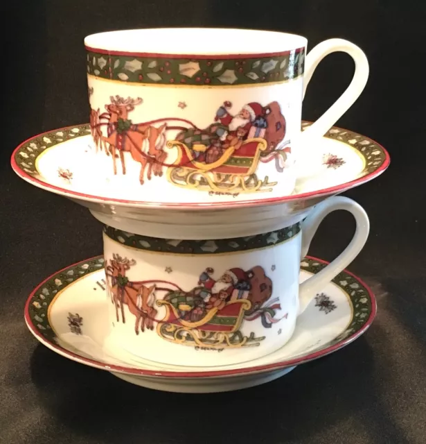 A Christmas Story Susan Winget 8oz. Flat Coffee Cups and Saucers Set of 2