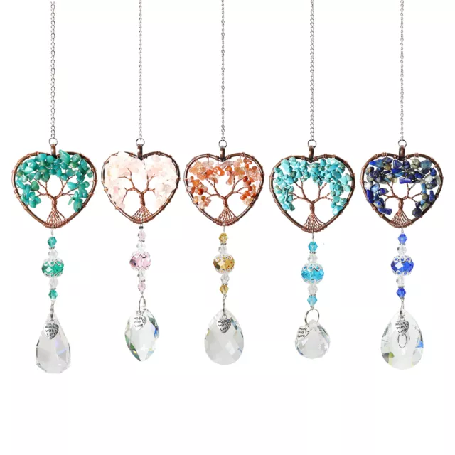 Tree of Life Fancy Crystal Suncatcher Window Prism Rainbow Gemstone