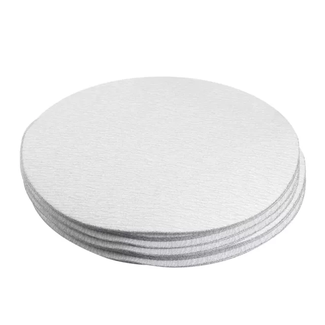 20 Pcs 7-Inch Aluminum Oxide White Dry Hook and Loop Sanding Discs 240 Grit