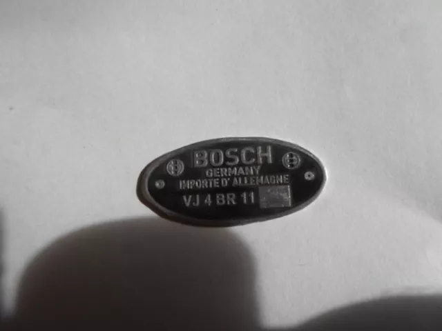 Typenschild Schild Bosch Verteiler VJ 4 BR 11 VJ4BR11 Porsche 356 vw Käfer s20