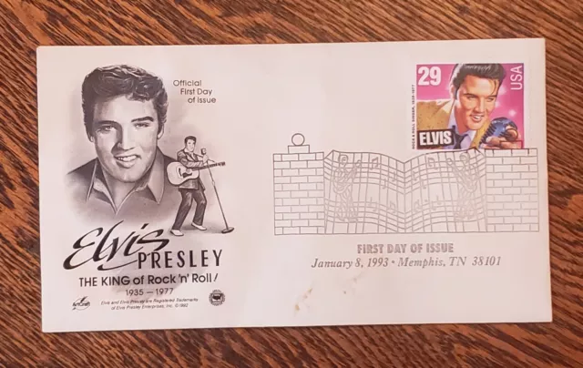 Official Elvis Presley First Day Issue Envelope June 16 1993 USPS 29 Cent Stamp