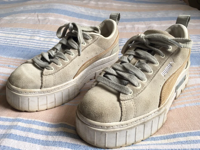 PUMA LADIES BEIGE Cream Suede Platform Trainers Shoes Size UK 5 EU 38 9.95 PicClick UK