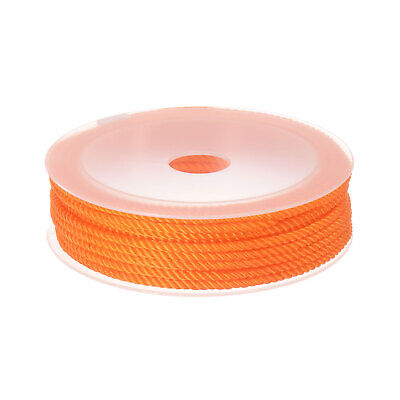 Cuerda de perlas de nailon de 3 mm hilo de nudo chino pulsera hilo, naranja claro, 23 ft