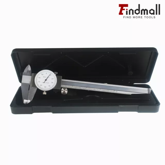 Findmall 6 In / 0.001 In Dial Caliper Stainless Steel Shockproof Of One Inch New
