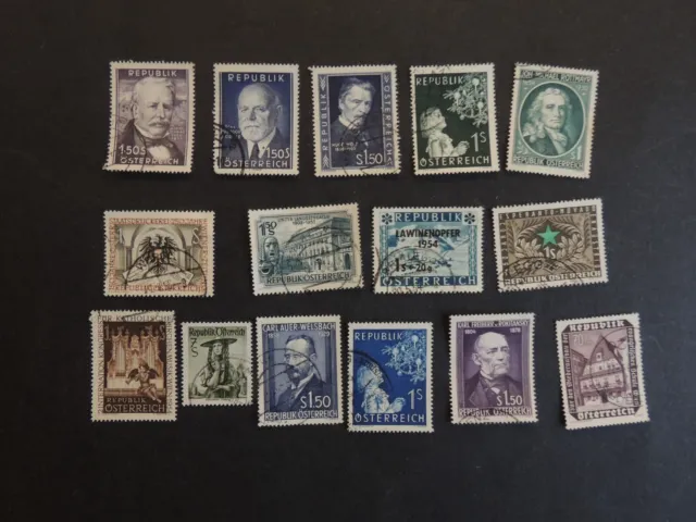 Briefmarken „15x Österreich teilw. Falz wie abgebildet (54)“