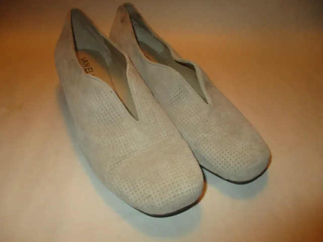 Van Eli Tan Genuine Suede Womens 8 1/2M Cushion Insole 1" Wedge Heel Shoes