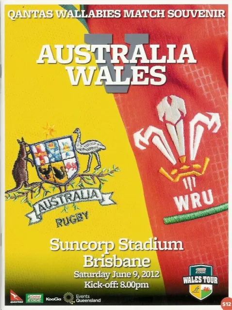 S055 - Australia v Wales 1st Test, 9th June 2012, Brisbane RUGBY Programme a