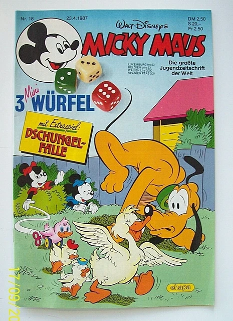 Micky Maus Heft 1987 Nr. 18 mit Beilage Mini Würfel