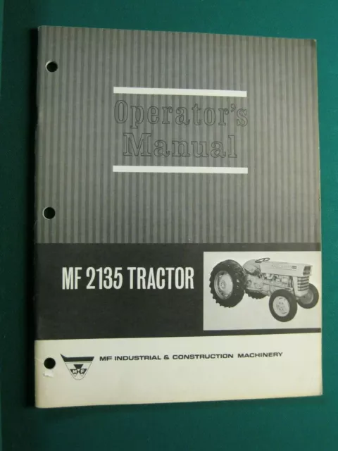 Mf Massey Ferguson 2135 Tractor Operators Manual