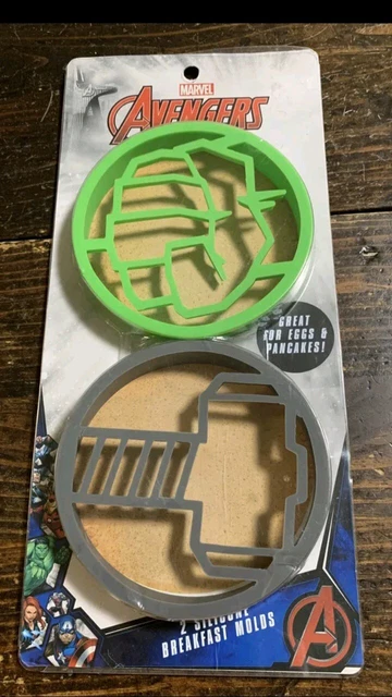 NUEVO Marvel's Avengers 2 Moldes de Silicona para Huevos y Panqueques Desayuno Hulk Thor
