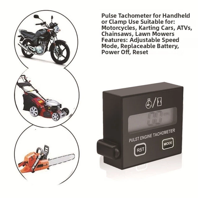 ENGINE SPEED METER Digital Tachometer Clip-on Sensor Design Heat ...