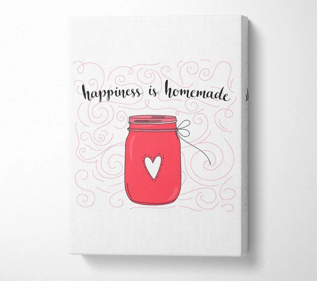 Happiness Is Homemade Canvas Wall Art Home Decor Large Print