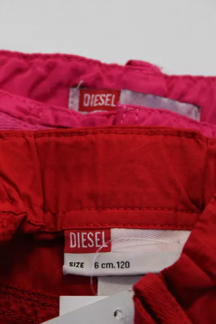 Diesel Childrens Girls A Line Mini Skirts Red Pink Size 6 Lot 2 3