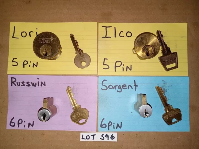 Lot #596....4 Pcs. Challenge...lock Cylinder Lot... Pickers, Locksport, Students