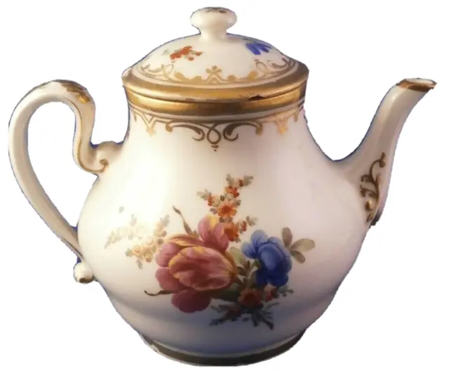 Ancien 18thC Royal Vienna Porcelaine Solitaire Teapot Service Kanne Thé
