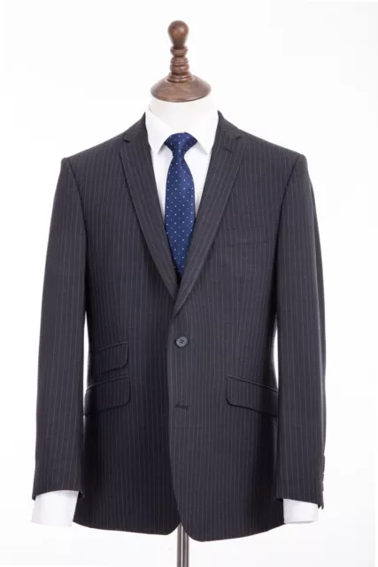 Daniel Dresscott Grey Suit Pinstripe Tailored Fit Wool Blend