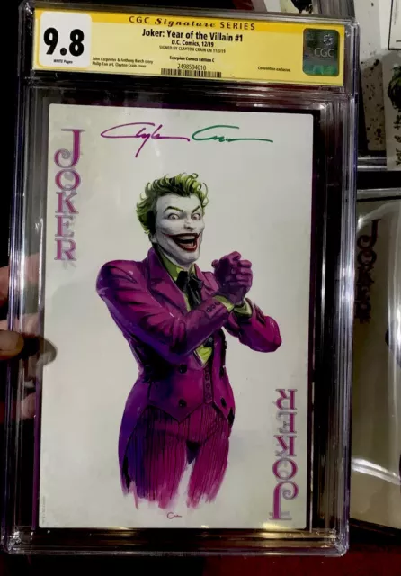 JOKER Year Of The Villain Cgc 9.8 S.S Clayton Crain Joker Art Jack🃏Nicholson
