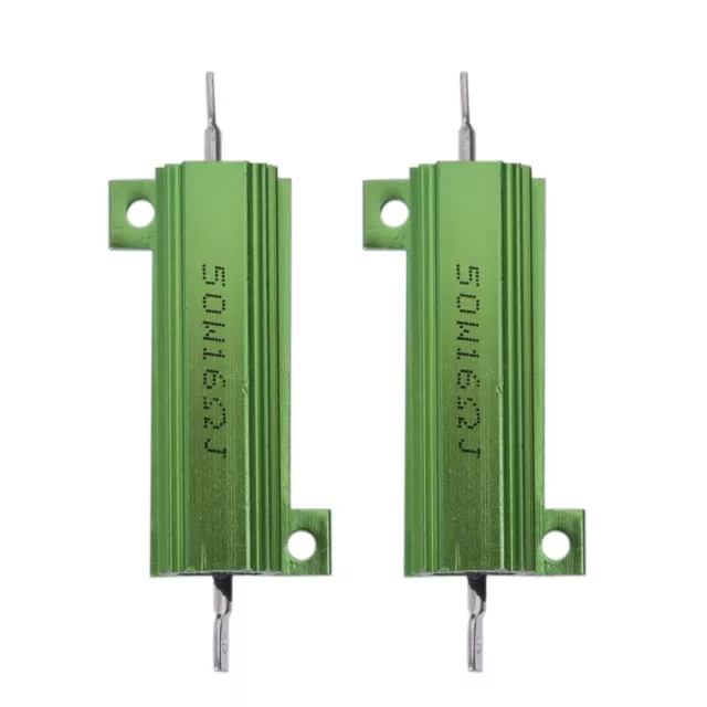 2 Pcs Chassis Mount Green Wirewound Aluminium Housed Resistor 50W 16 Ohm U1A9